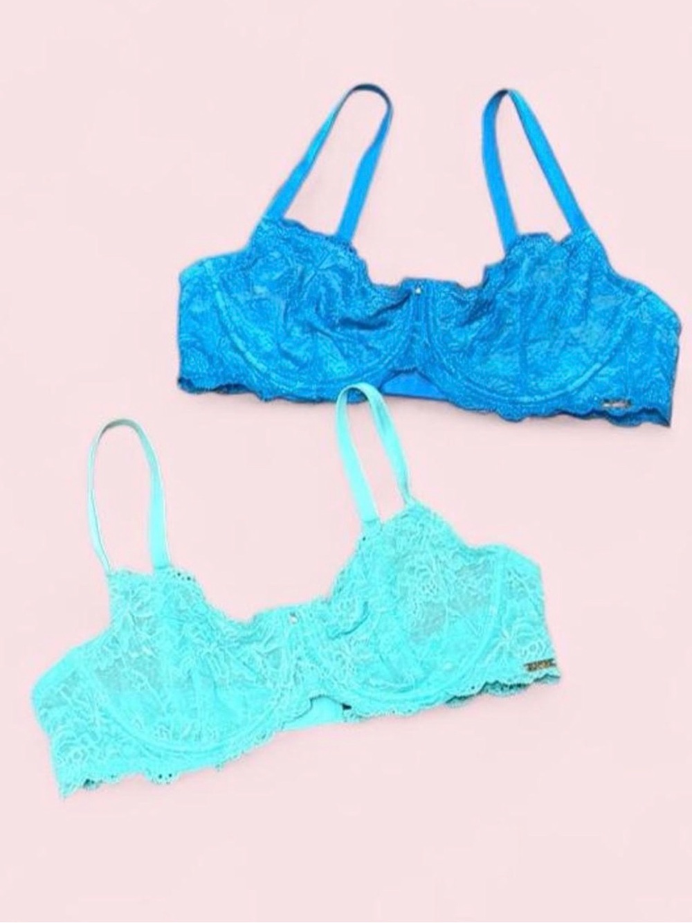 Montelle Intimates Flirt Lace Demi Bra Bundle 38B Blue NWOT Lace Underwire Bras